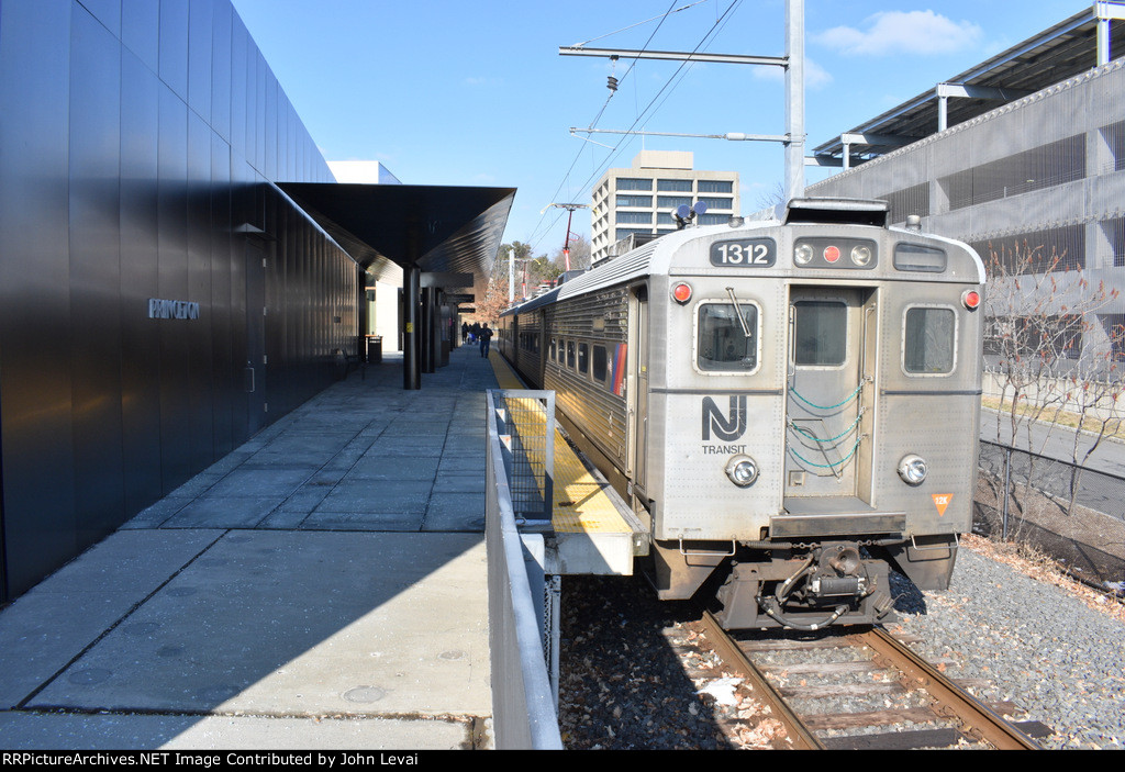 NJT Arrow III Cab Car # 1312 on the east end of the two car Dinky while stopped at Princeton Station